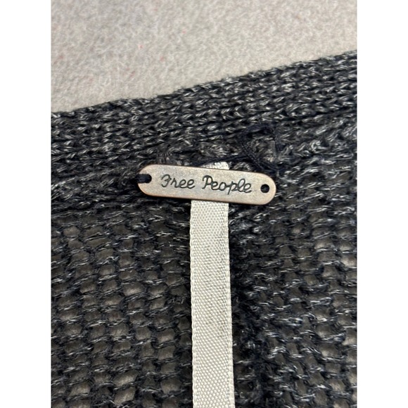 Free People Charcoal Grey Oversized Knit Duster Cardigan Sweater Size Small - Picture 4 of 9